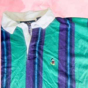 RARE 90s Mickey Mouse Rugby Polo ✨ Vintage Disney Originals Polo l Size Large